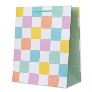 Hallmark Pastel Grid Pattern Gift Bag - Medium