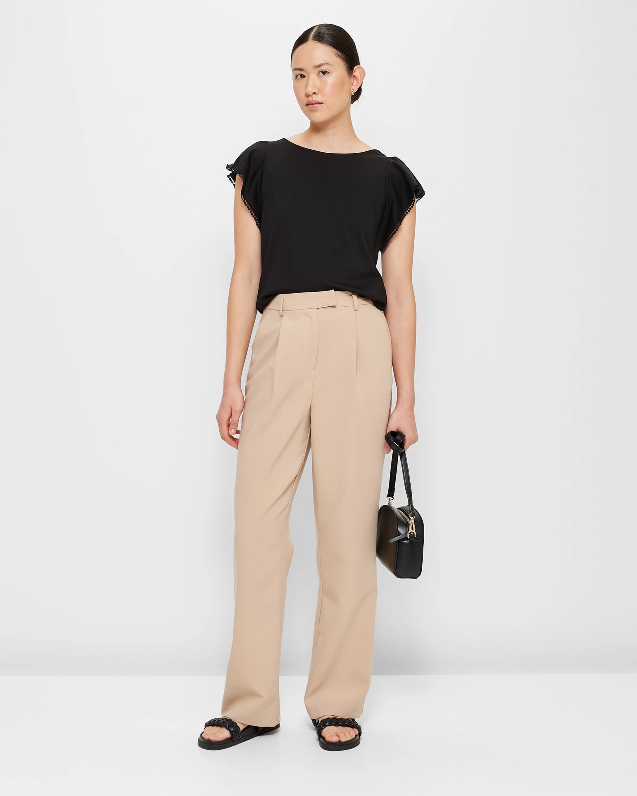 Flutter Sleeve Blouse - Preview - Black | Target Australia