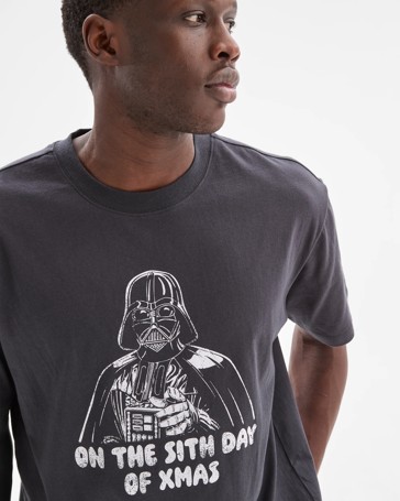 Licensed Australian Cotton Star Wars On The Sith Day Of Xmas T-Shirt