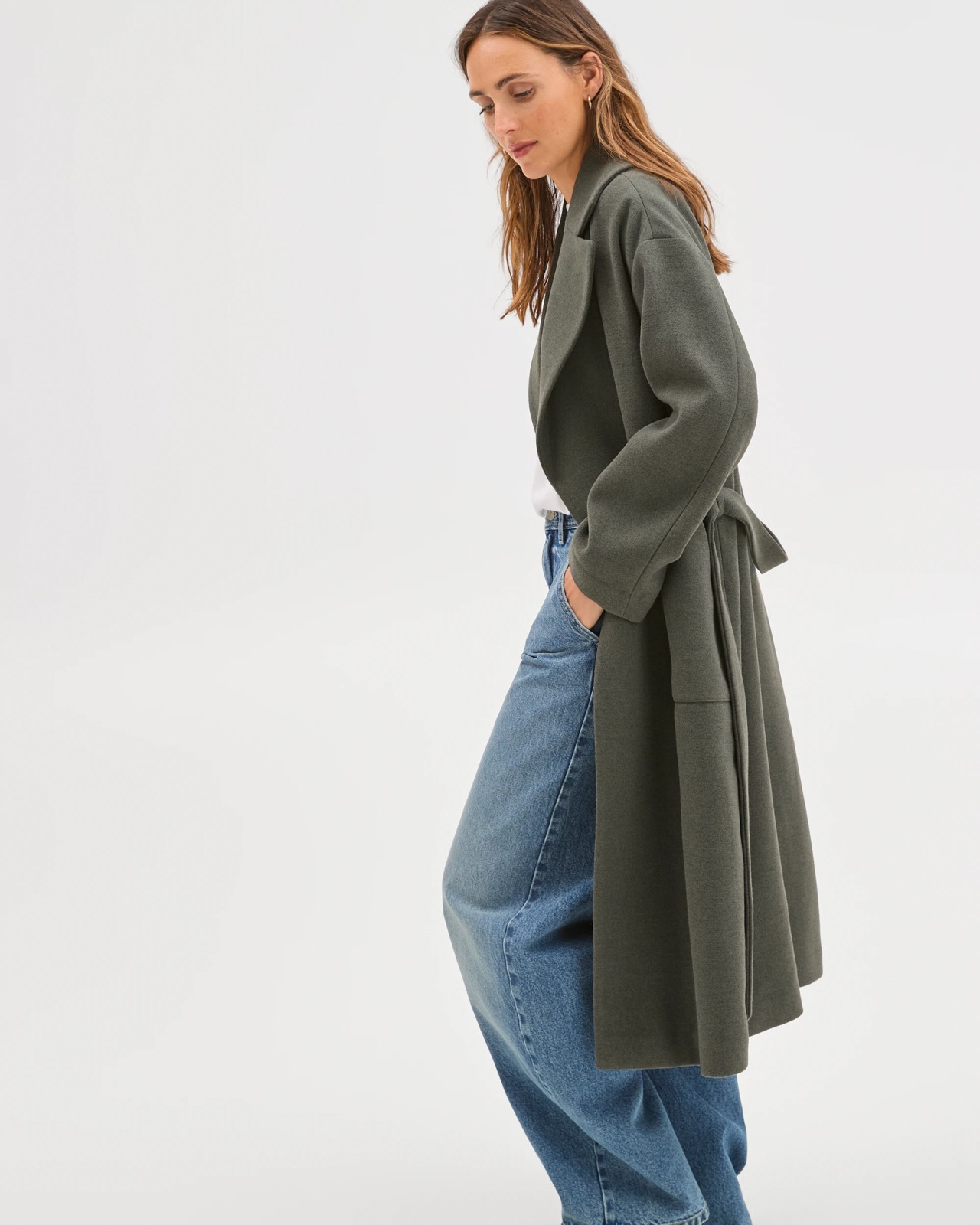 Soft Wrap Coat - Oregano 3 of 5