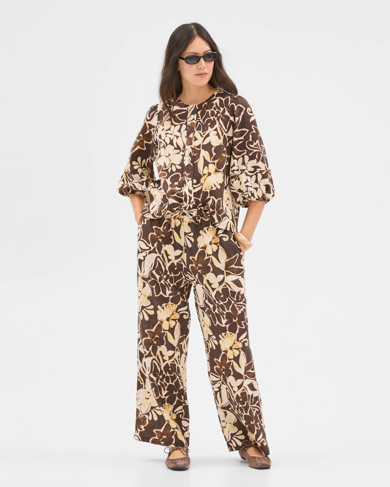 European Linen Femme Popover Blouse - Print 2 of 6
