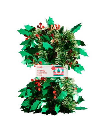 Anko 6m Holly Christmas Tinsel