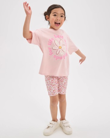 Australian Cotton Blend T-Shirt and Bike Shorts Set