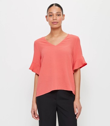 Queenie Woven V-Neck Shell Top - Preview