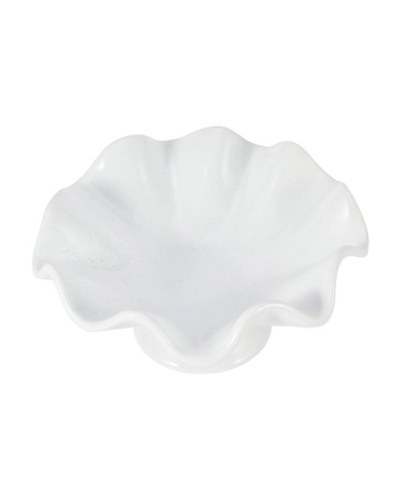 Anko White Wavy Pedestal Decor Bowl
