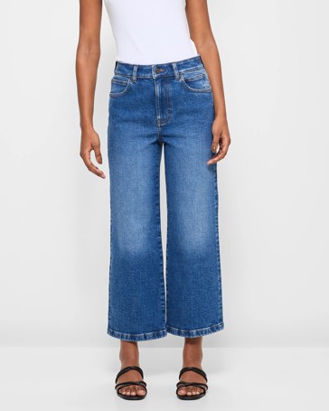 Petites Crop Wide Leg Denim Jeans - Dannii Minogue