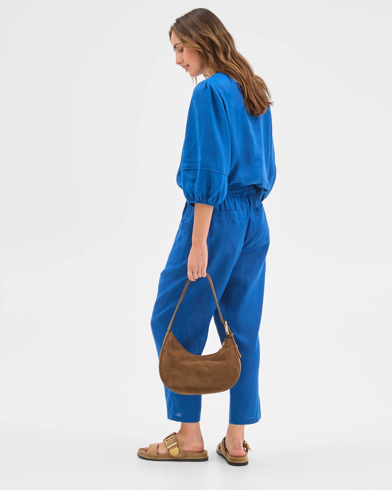 European Linen Tapered Pants - Deep Ocean 4 of 5