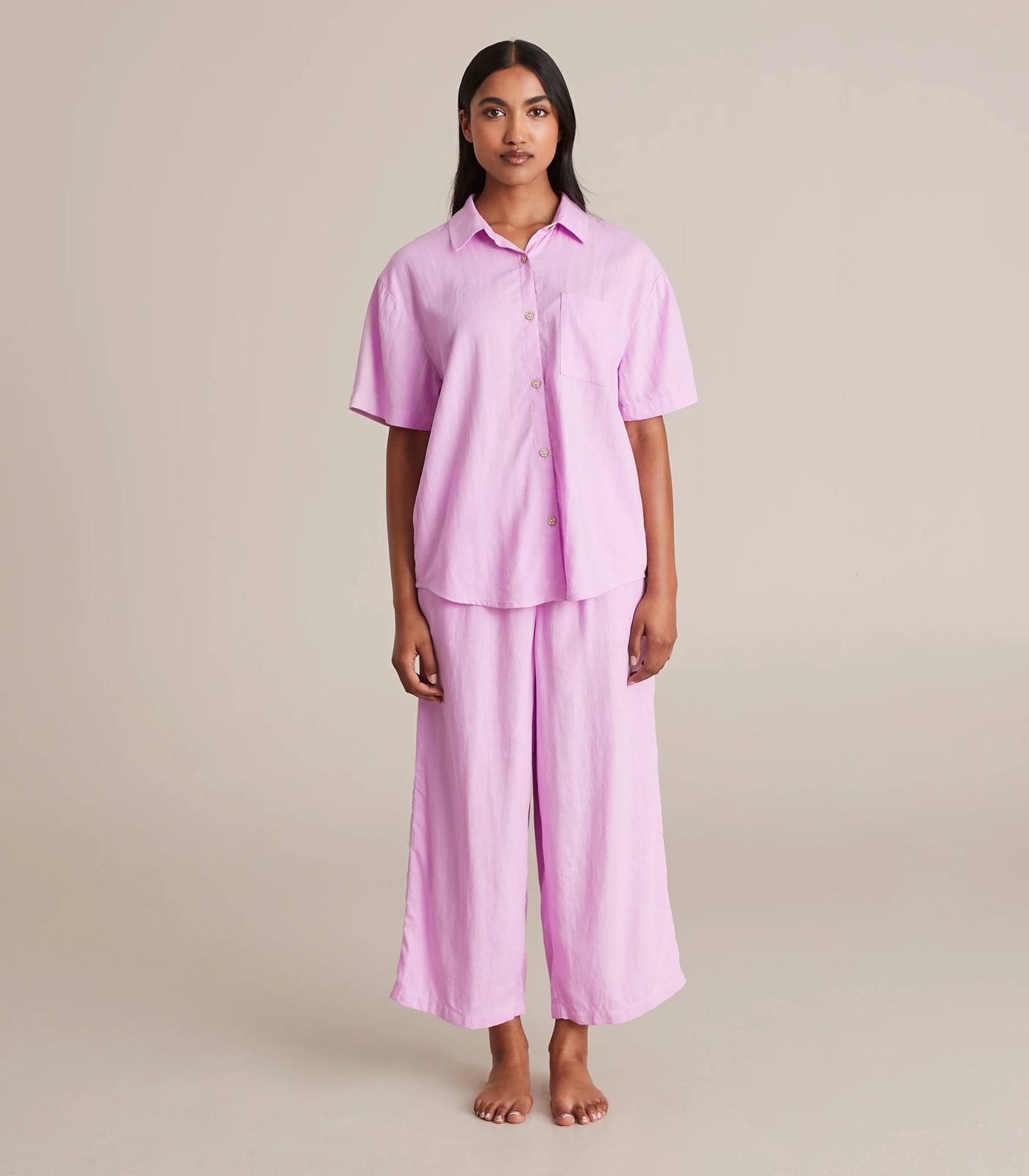 Linen-blend Pajamas