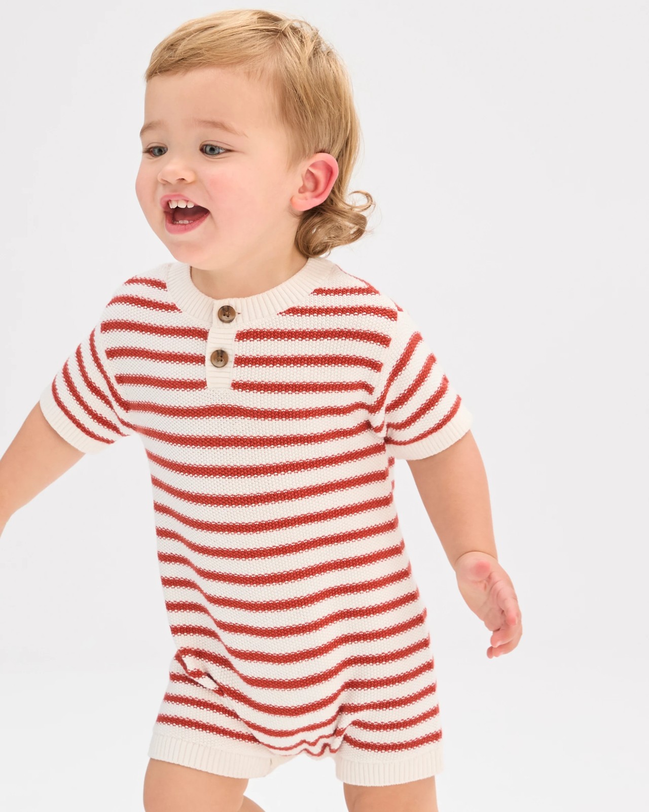 Baby Organic Cotton Knit Romper 2 of 5