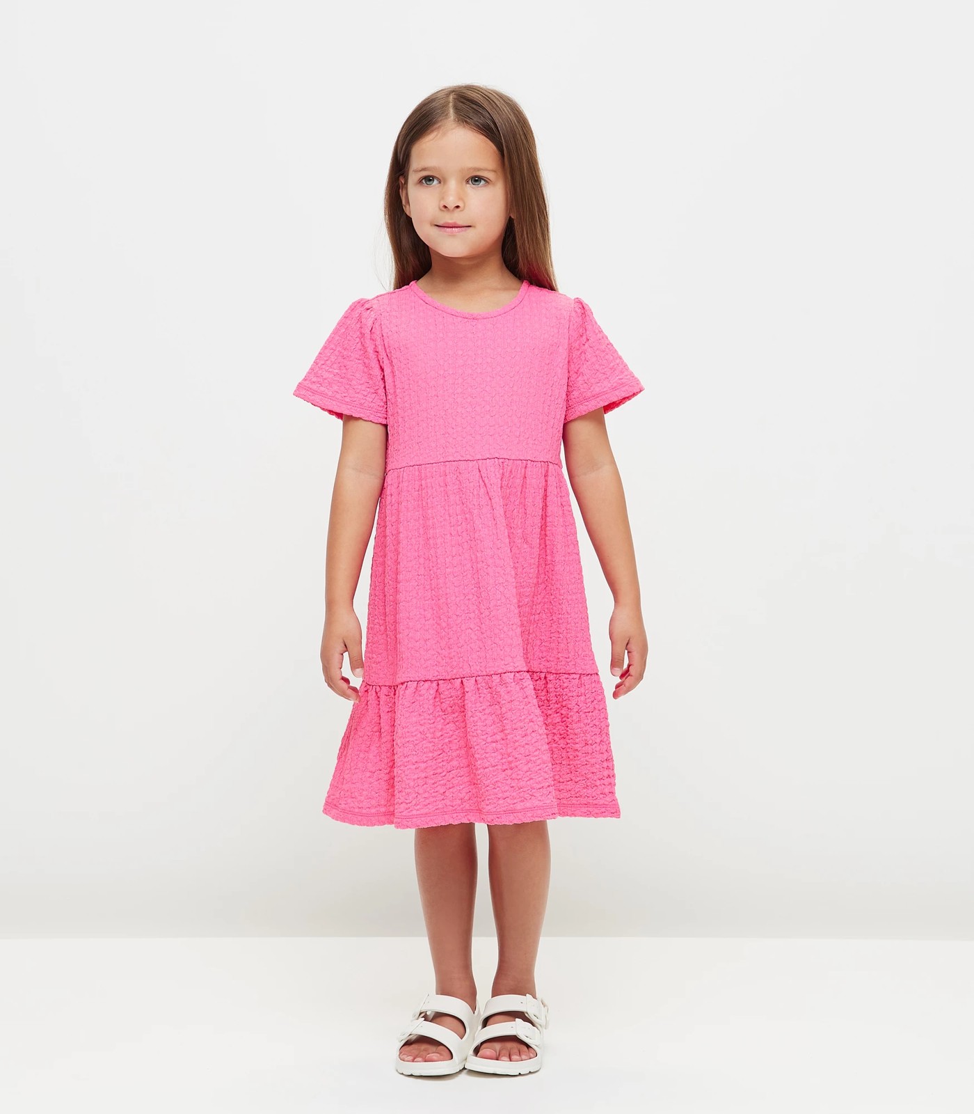 Textured Crinkle Flutter Sleeve Dress | Target Australia