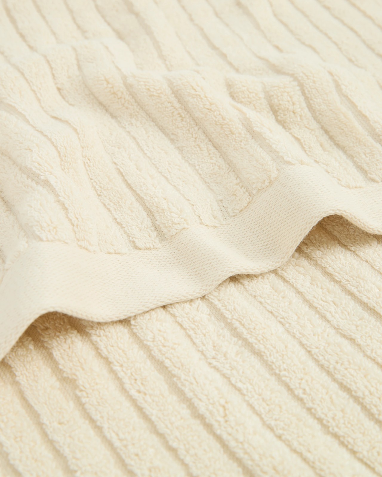 Dylan Australian Cotton Rib Bath Sheet - Cream 2 of 3