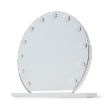 Round Hollywood Mirror - White