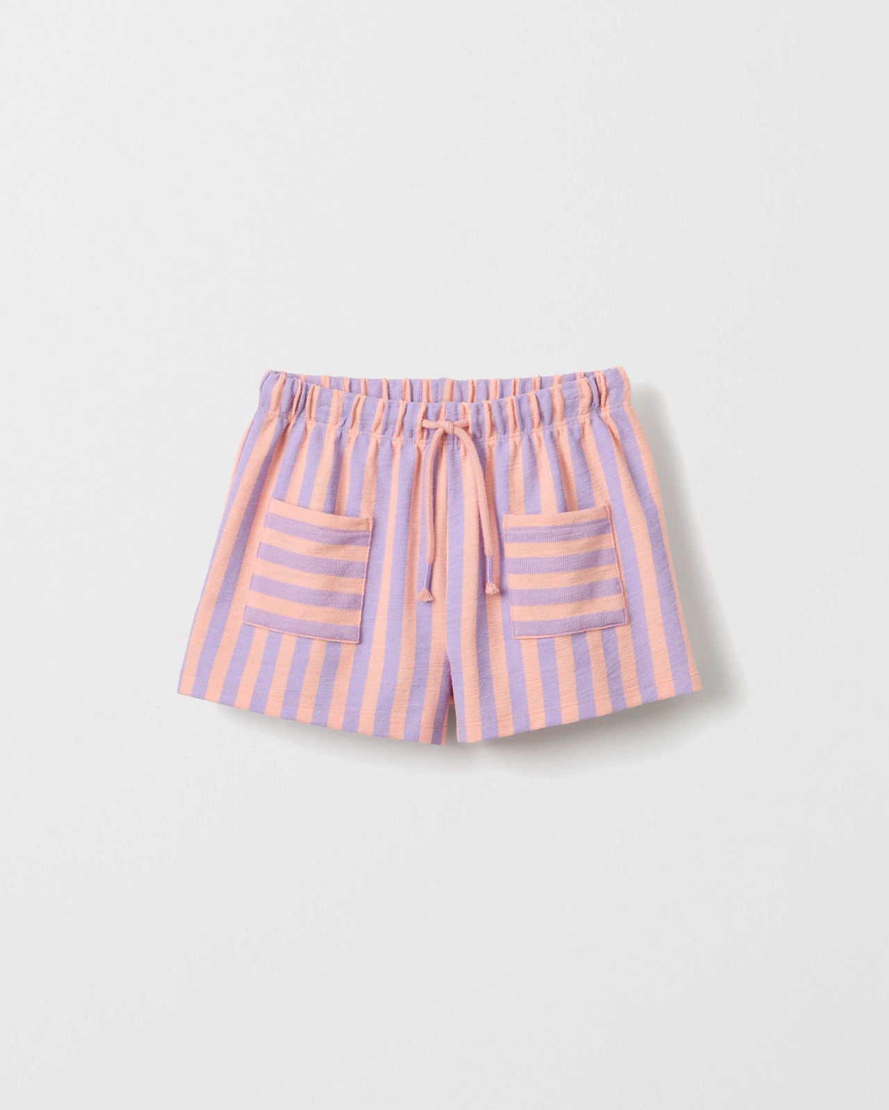 Australian Cotton Blend Fashion Knit Shorts - Purple / Orange 5 of 6