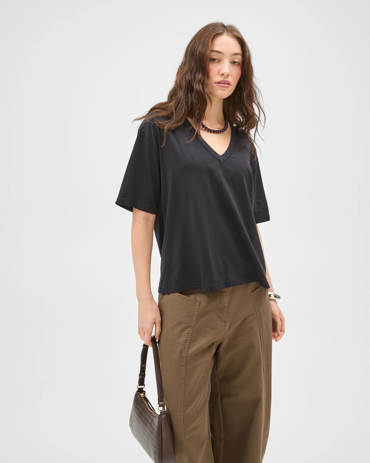 Lily Loves Australian Cotton V-Neck T-Shirt - Black 2 of 5