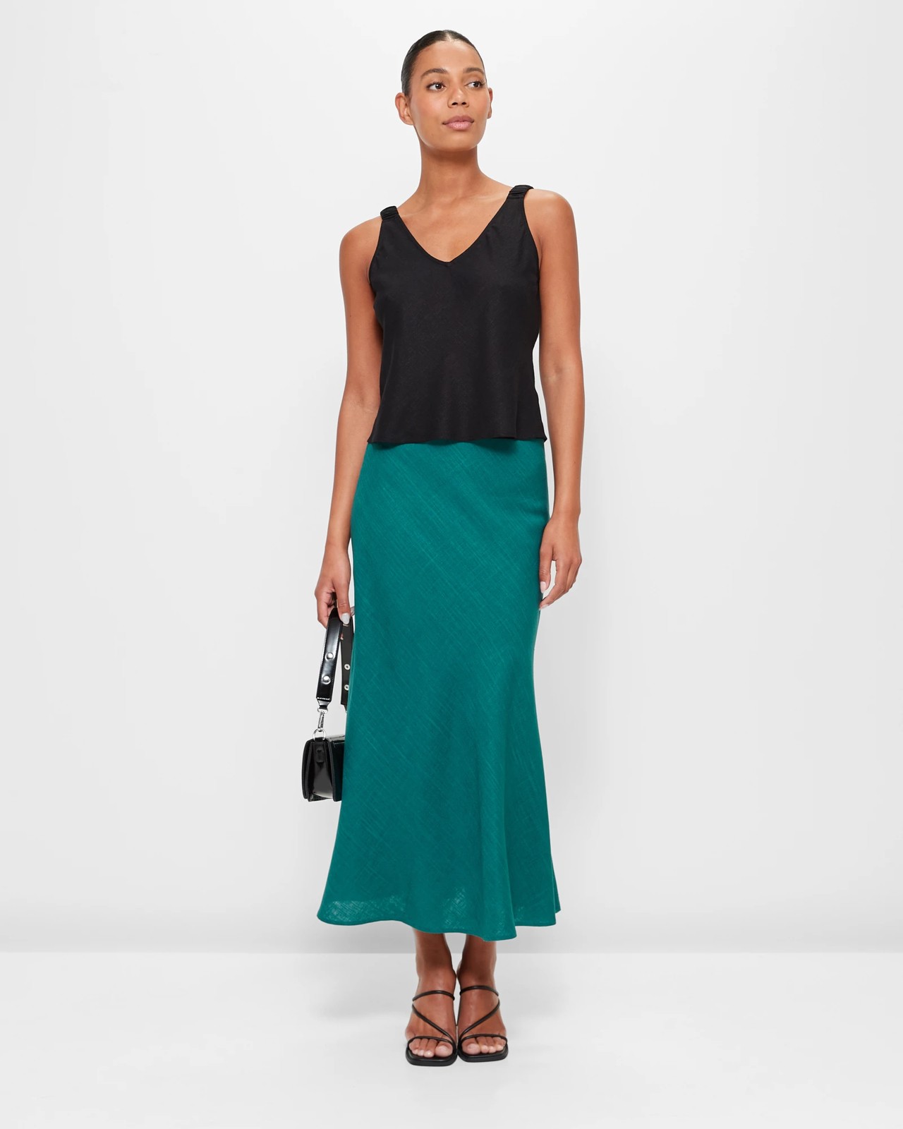 Linen Blend Midi Slip Skirt - Preview | Target Australia