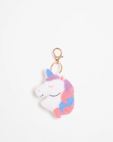 Kids Fluffy Unicorn Bag Charm