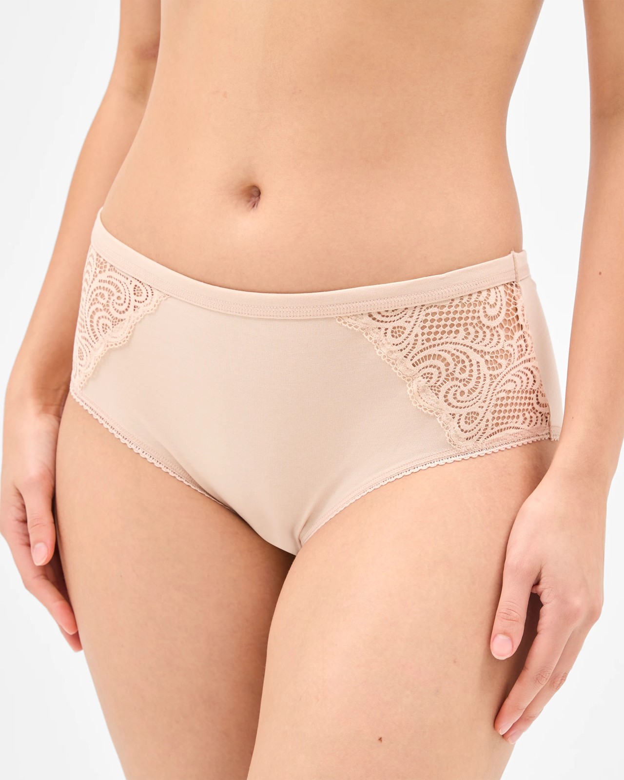 Australian Cotton Blend 2 Pack Midi Briefs - Bare Beauty 3 of 4