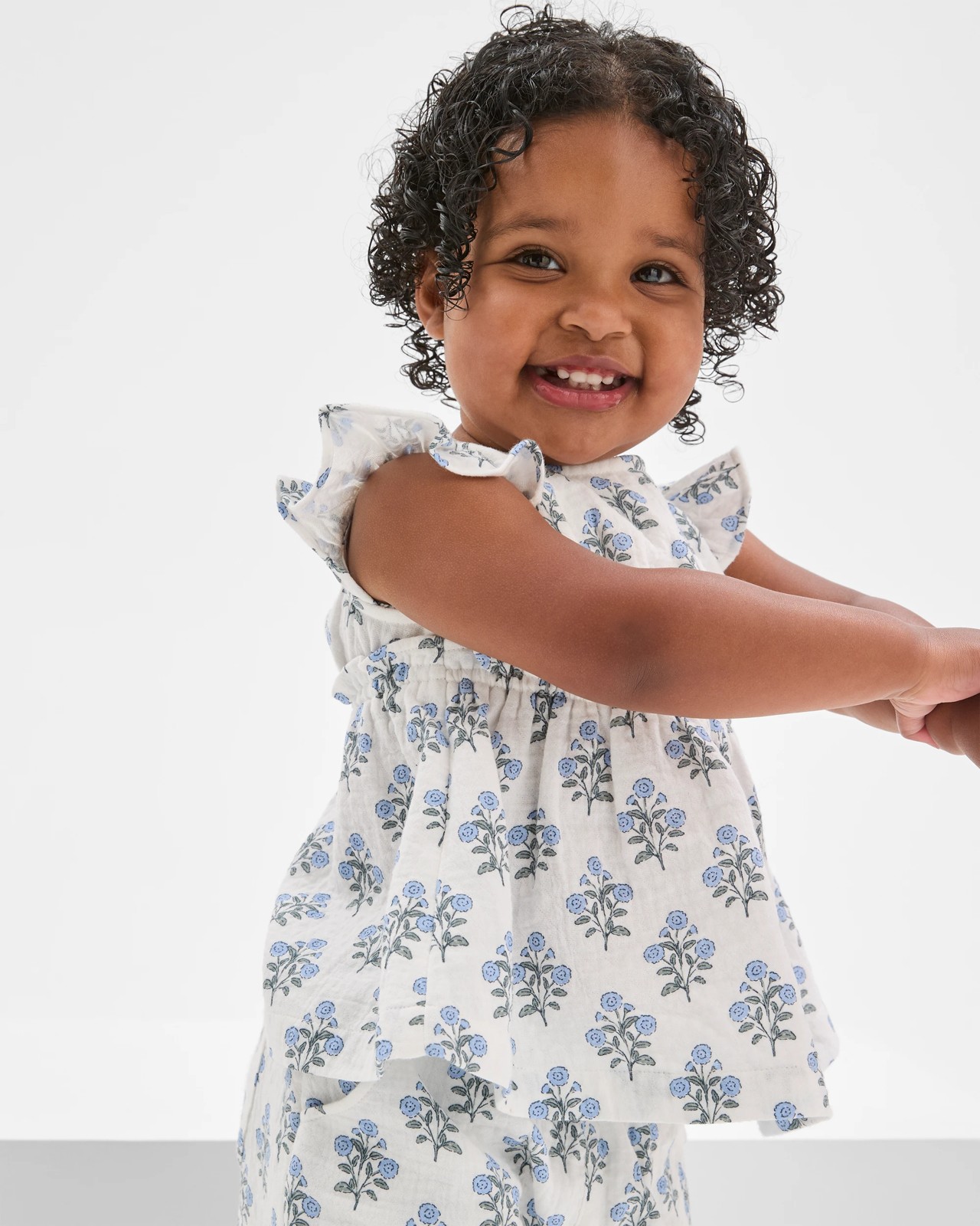 Baby Crinkle Top & Pants 2 Piece Set - Cream 2 of 5