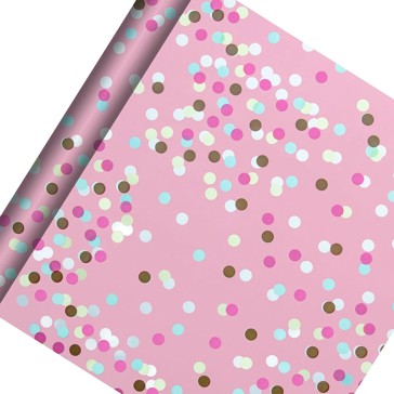 Hallmark Gift Wrap Roll - Pink Confetti