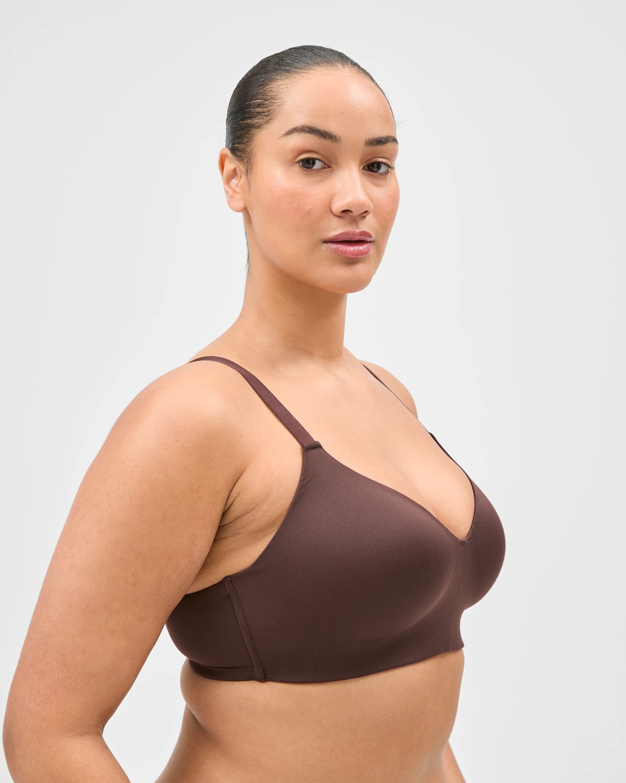 Plus Size Fuller Cup Wirefree T-Shirt Bra  - Dark Oak 2 of 3