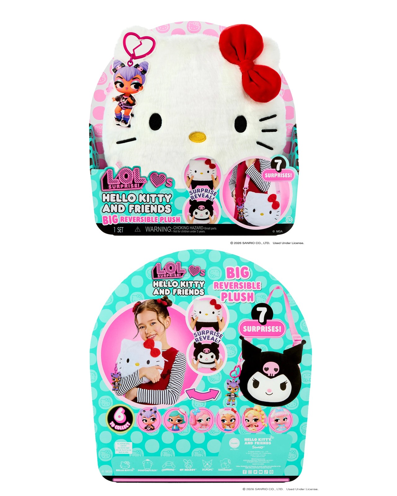 L.O.L. Surprise Loves Hello Kitty & Friends BIG Reversible Plush - Assorted 5 of 5