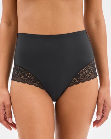 Womens Luna Smooth Touch Lace Bonded Waist Full Briefs 2 Pack