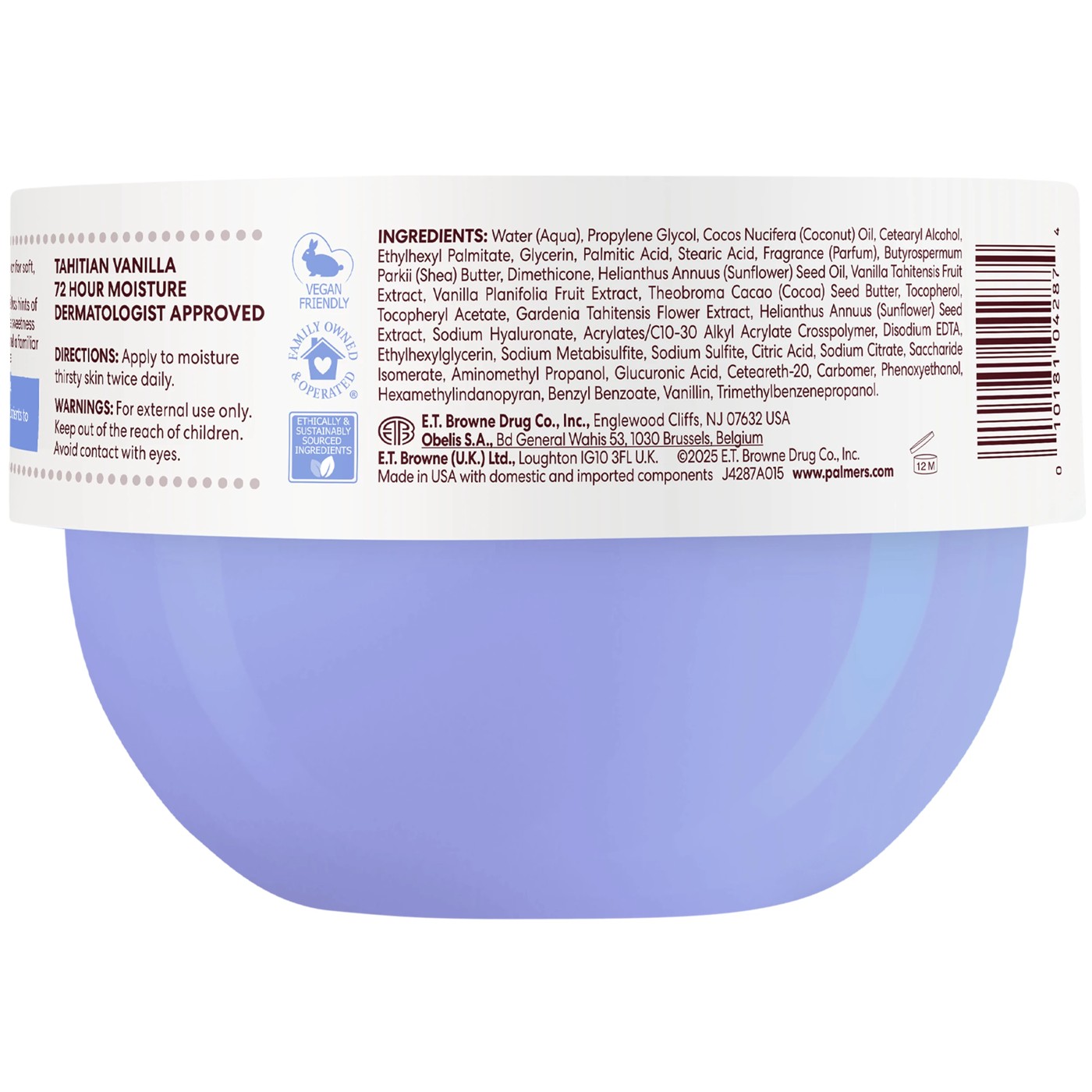 Palmer's Tahitian Vanilla Cream Body Cream 250g - Vitamin E, Tahitian Vanilla, Shea Butter and Cocoa Butter Formula 4 of 6