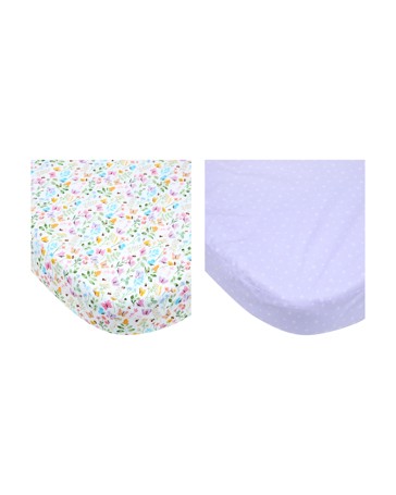 Anko 2 Pack 225 Thread Count Organic Cotton Fitted Bassinet Sheets - Floral