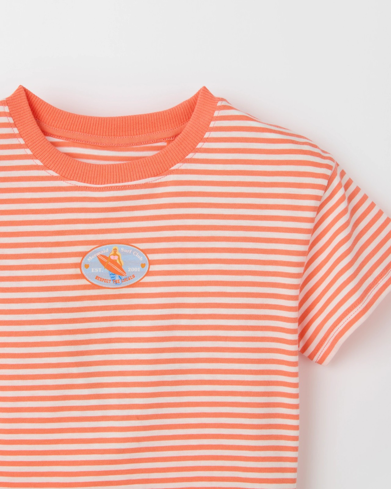 Australian Cotton Oversized T-Shirt - Orange Stripe Sporty 2 of 3