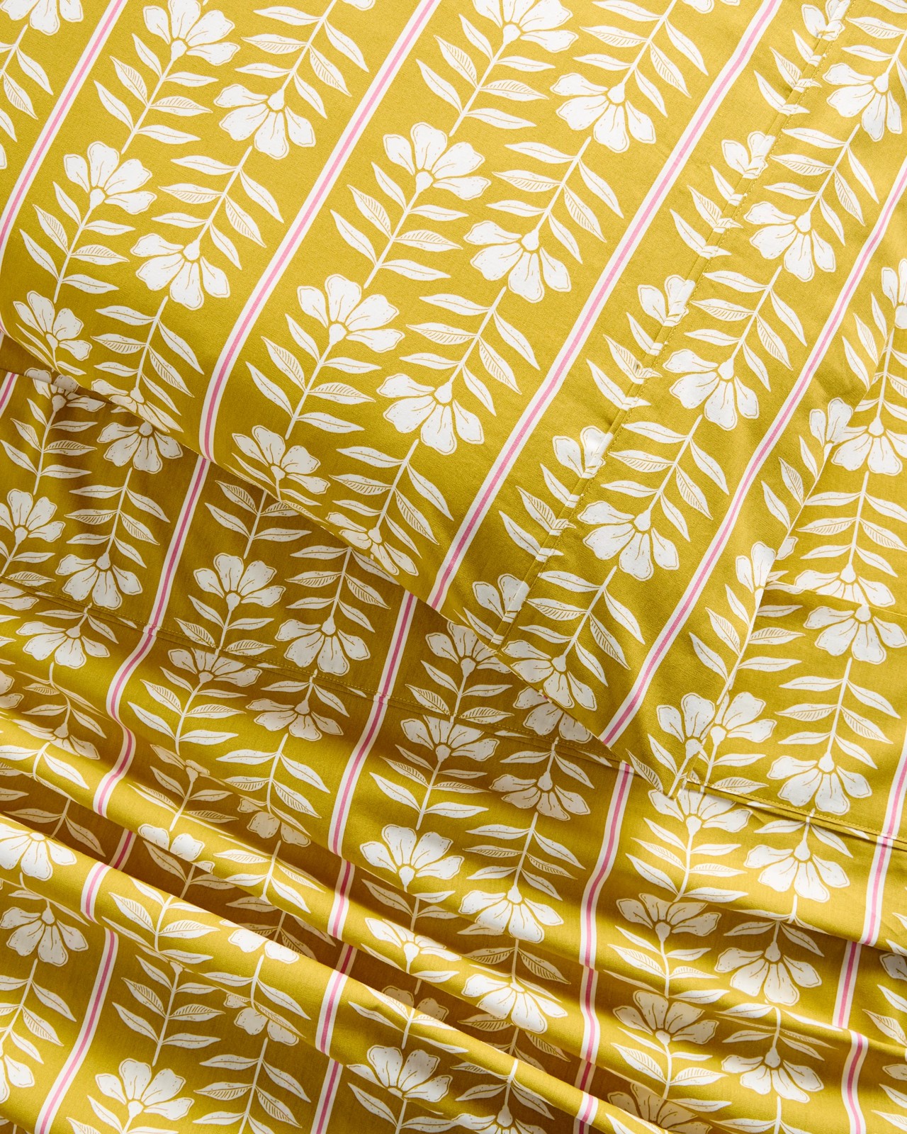 Botanica Printed Australian Cotton Sheet Set - Olive Yellow 3 of 3