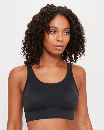 Lonsdale Womens Crop Bra Ladies (Black) - Sports Direct