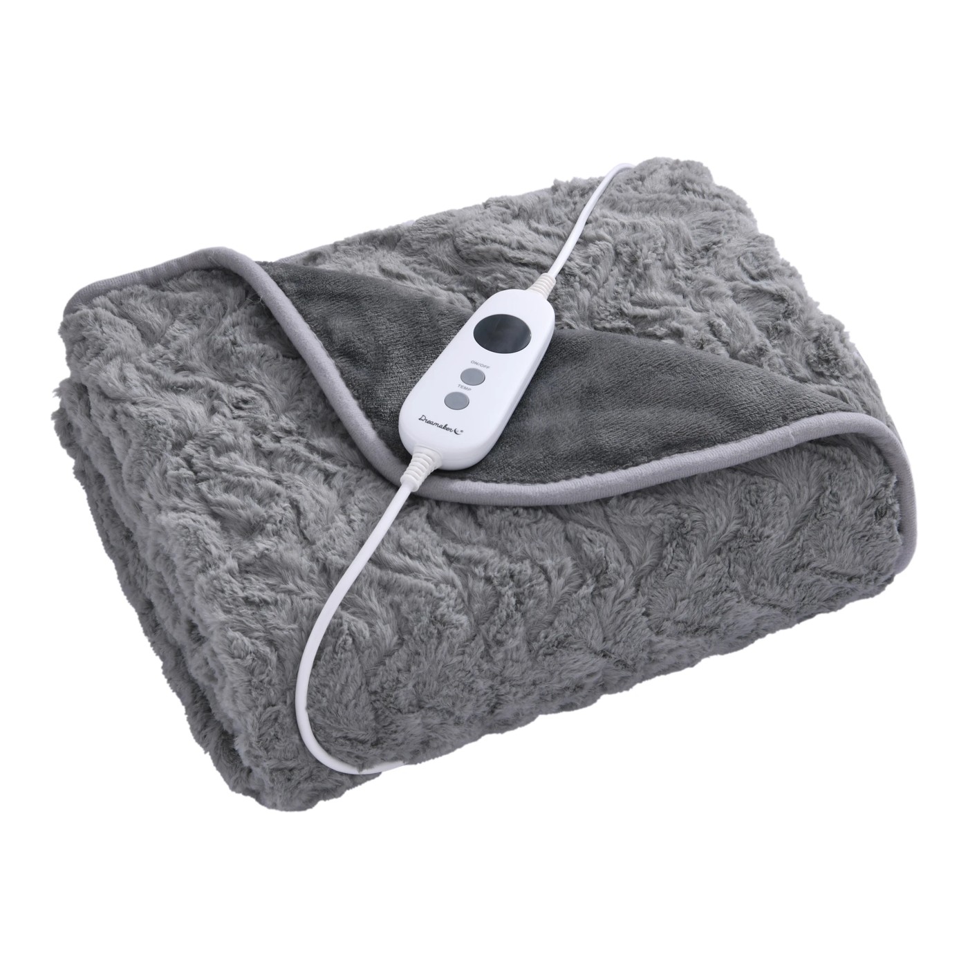 Dreamaker 500GSM Faux Fur Heated Throw Silver