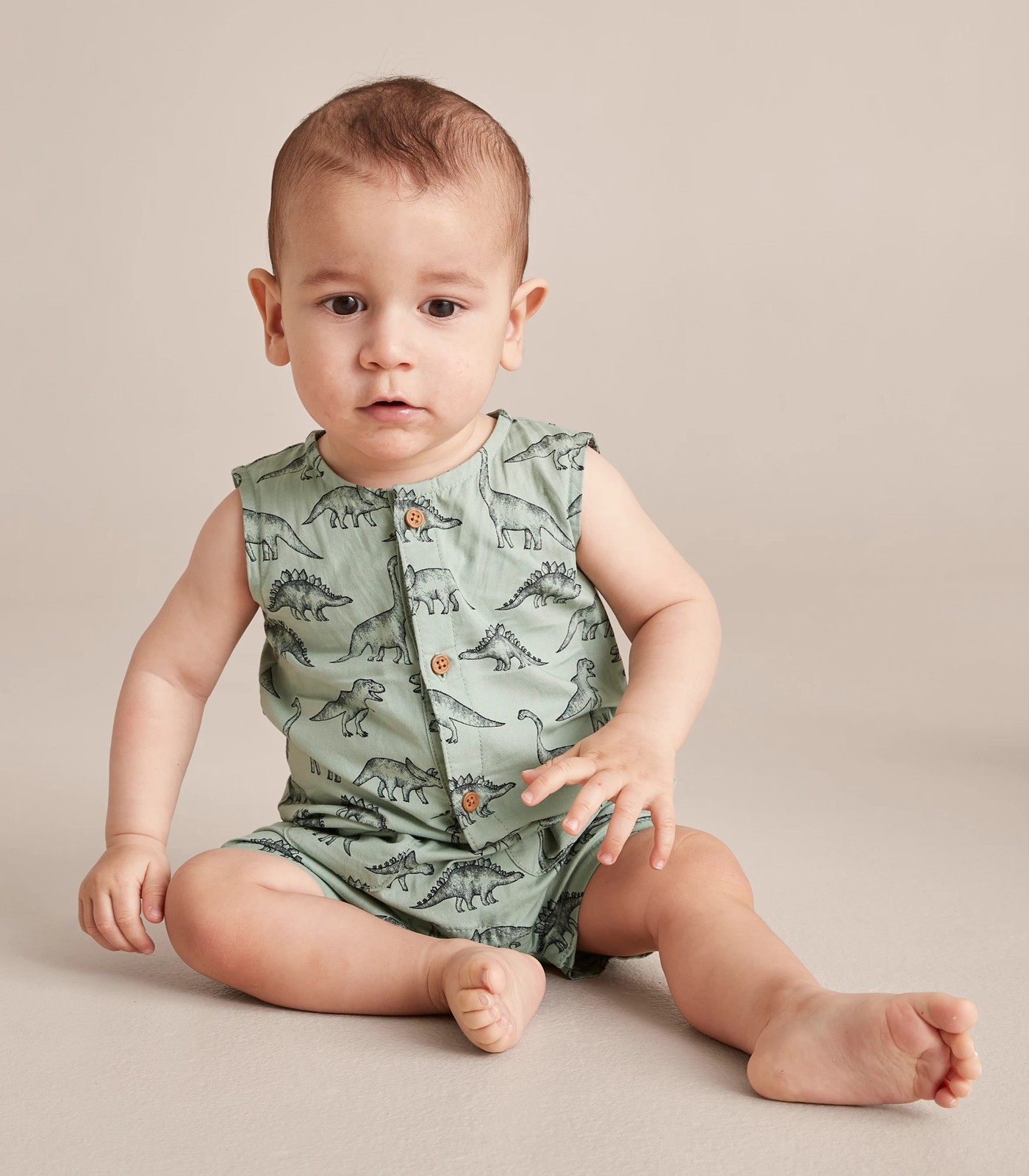 Dinosaur romper hot sale baby