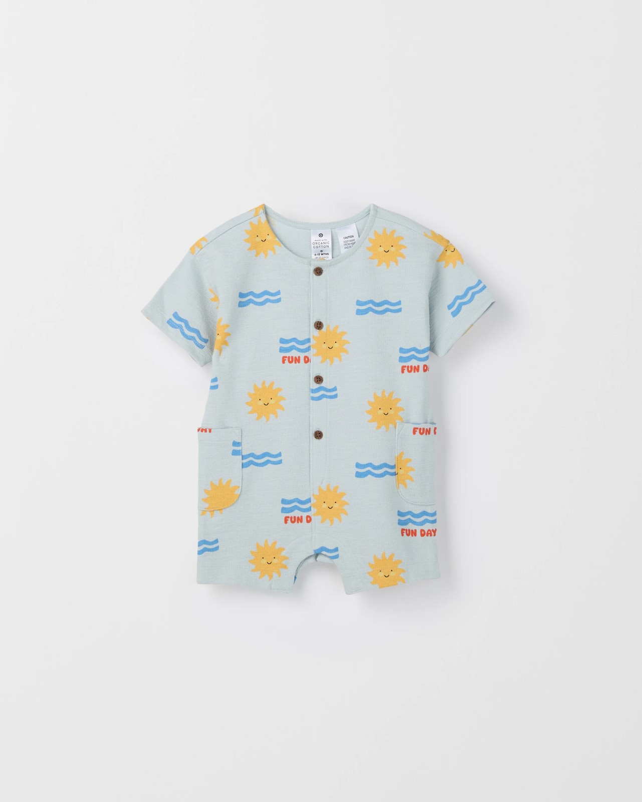 Baby Organic Cotton Romper - Blue 4 of 6