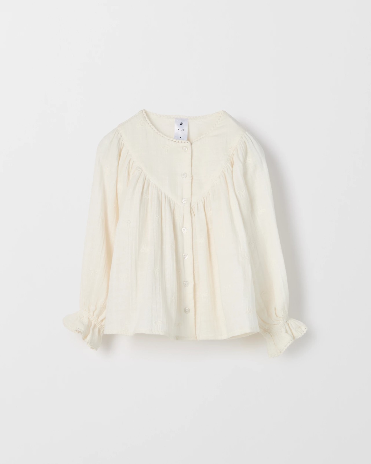 Long Sleeve Woven Button Through Ruffle Blouse 5 of 6