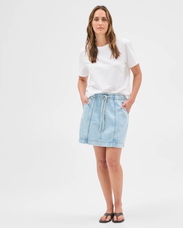 Pull On Denim Mini Skirt
