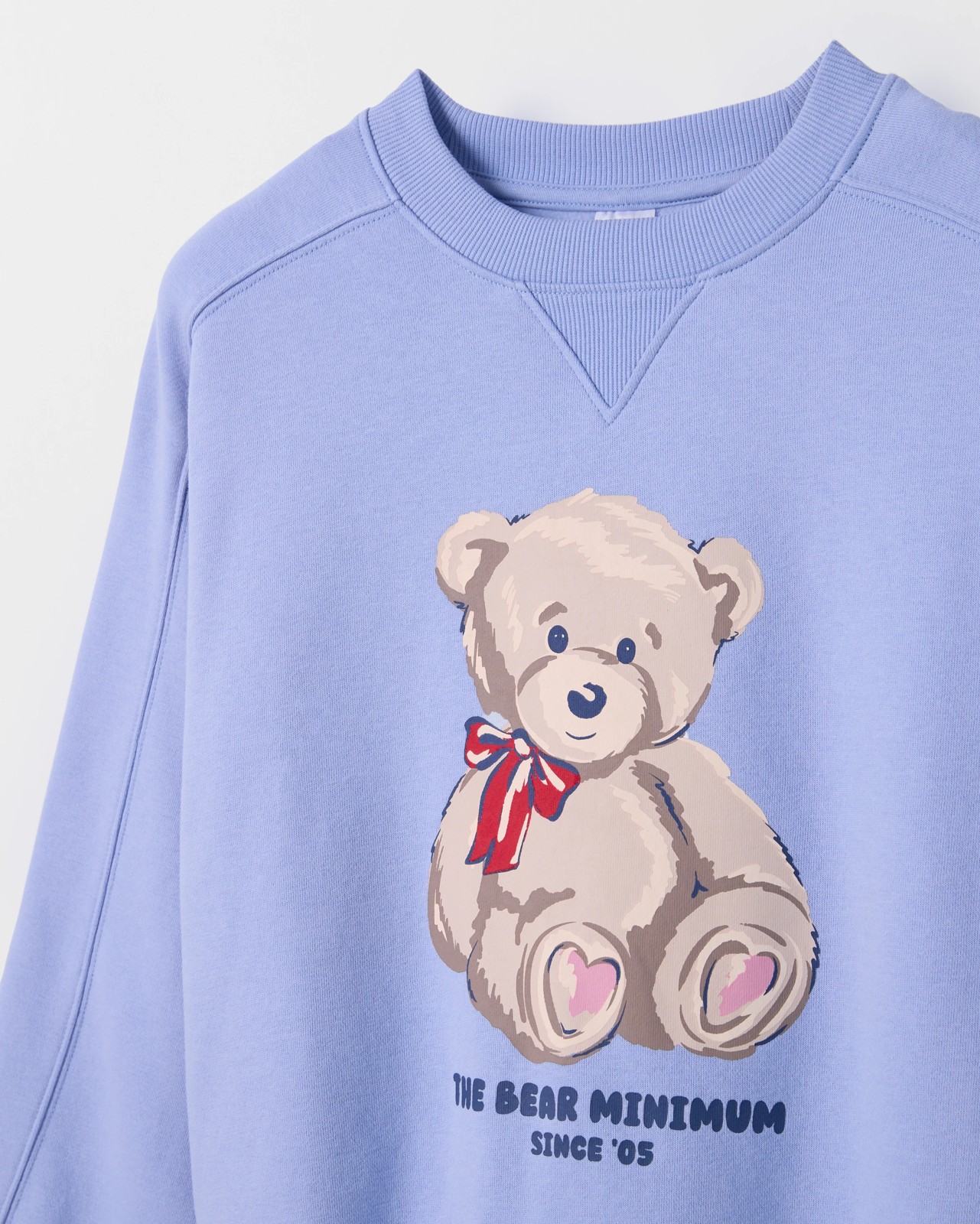 Australian Cotton Blend Long Sleeve Fleece Sweat Top - Brunnera Blue 6 of 6