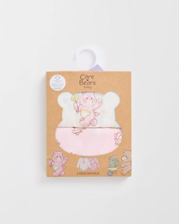Care Bears Australian Cotton 2 Pack Baby Bodysuits