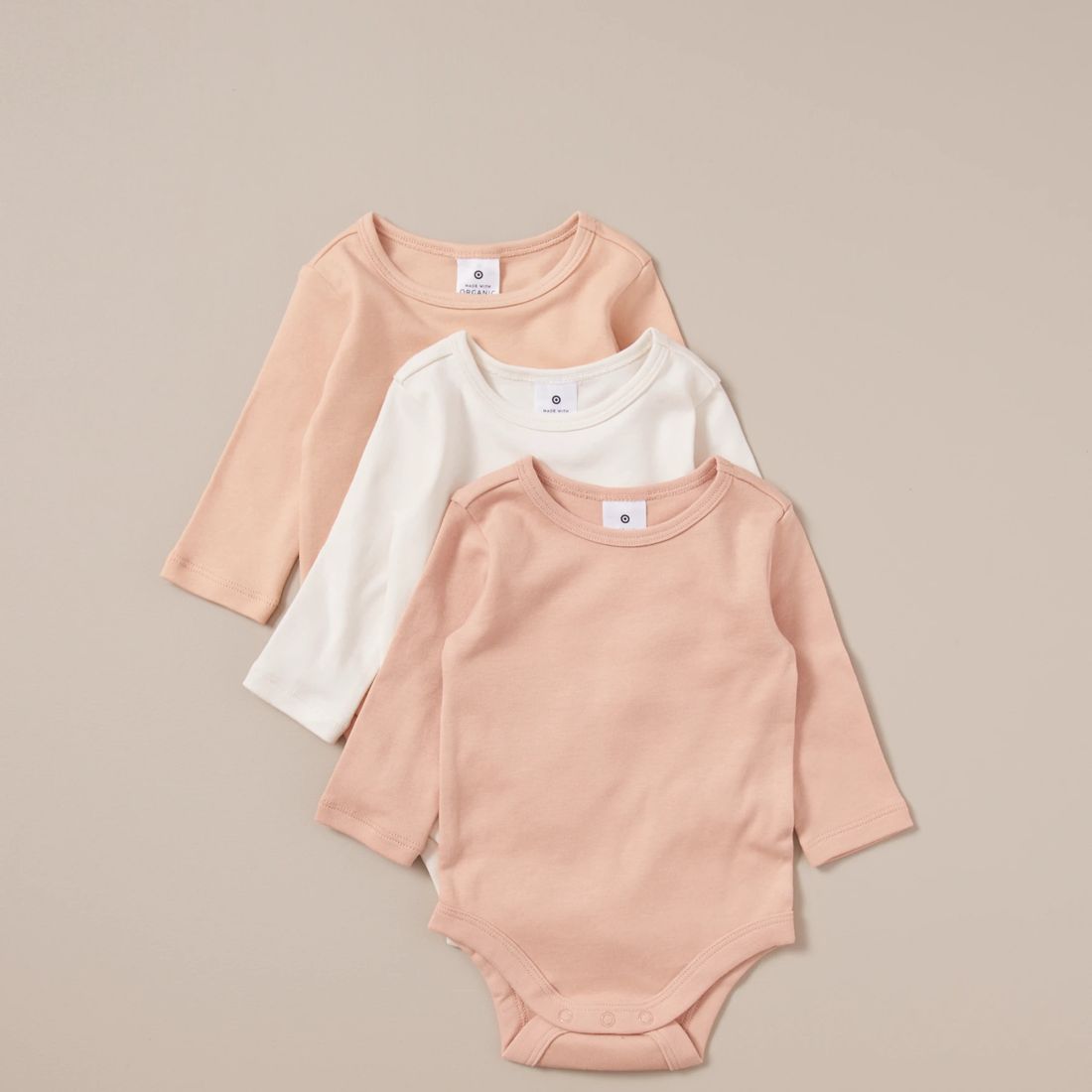 3 Pack Baby Organic Cotton Bodysuits Target Australia