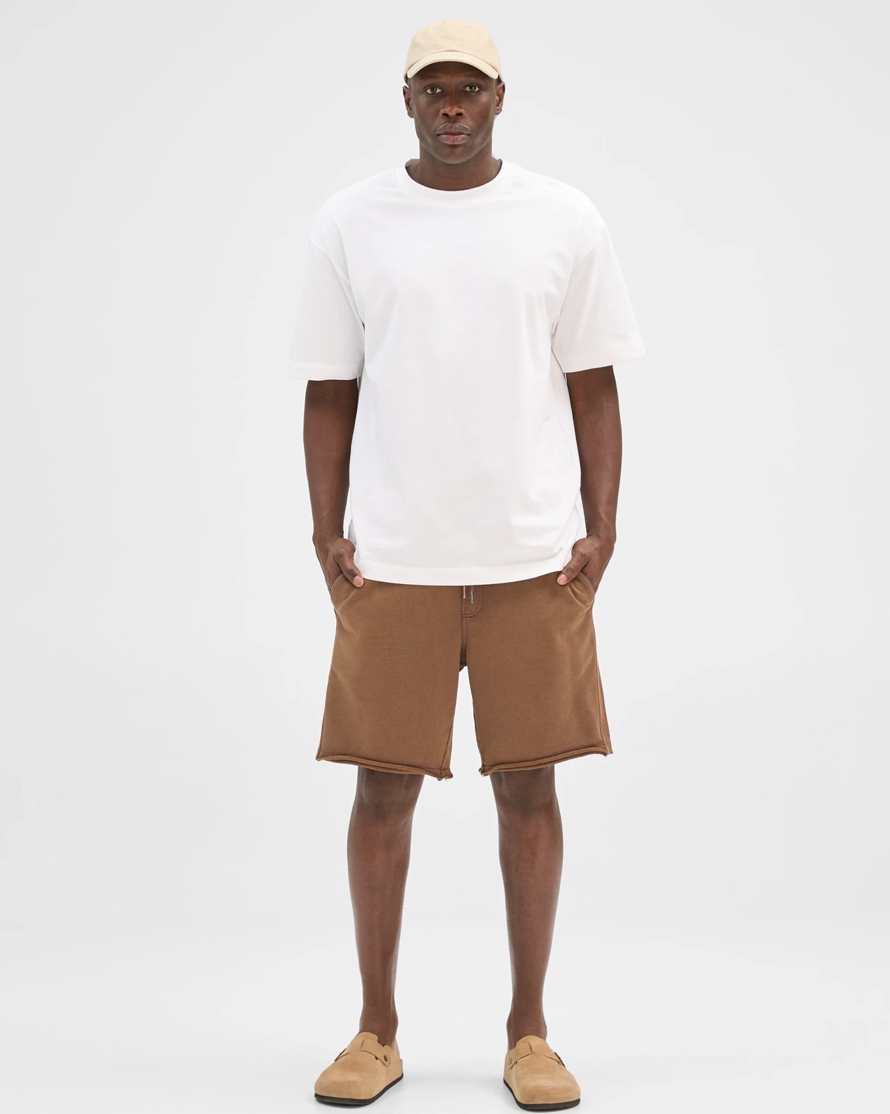Commons Australian Cotton Rib Stripe Fleece Shorts - Brown 2 of 5