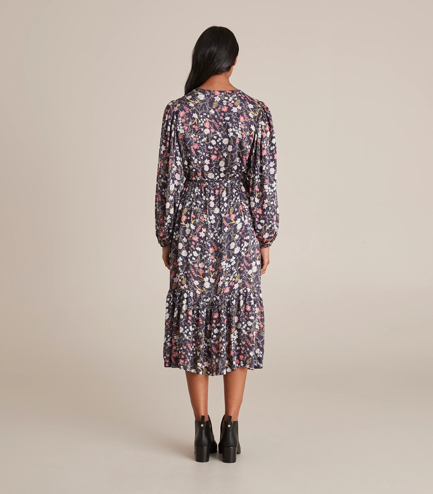 Long Sleeve Pintuck Midi Dress 6 of 6
