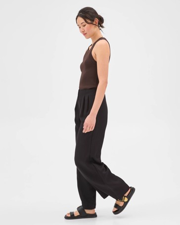 Summer Twill Pleat Waist Wide Leg Pants - Preview
