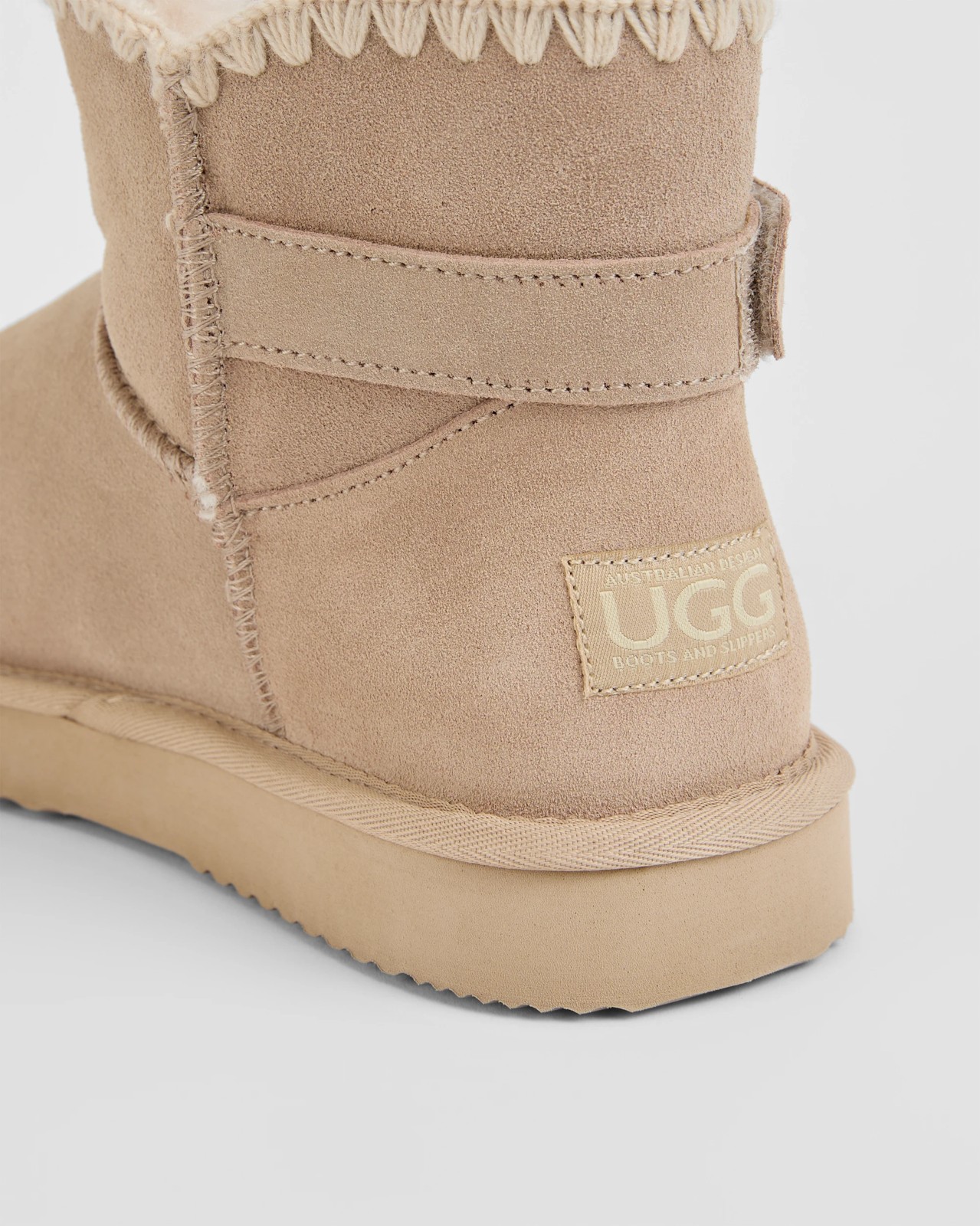 Australian Design Leather and Sheepskin Platform Stitched Pixie Boot - Sand 3 of 3