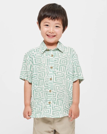 Abstract Print Viscose Shirt