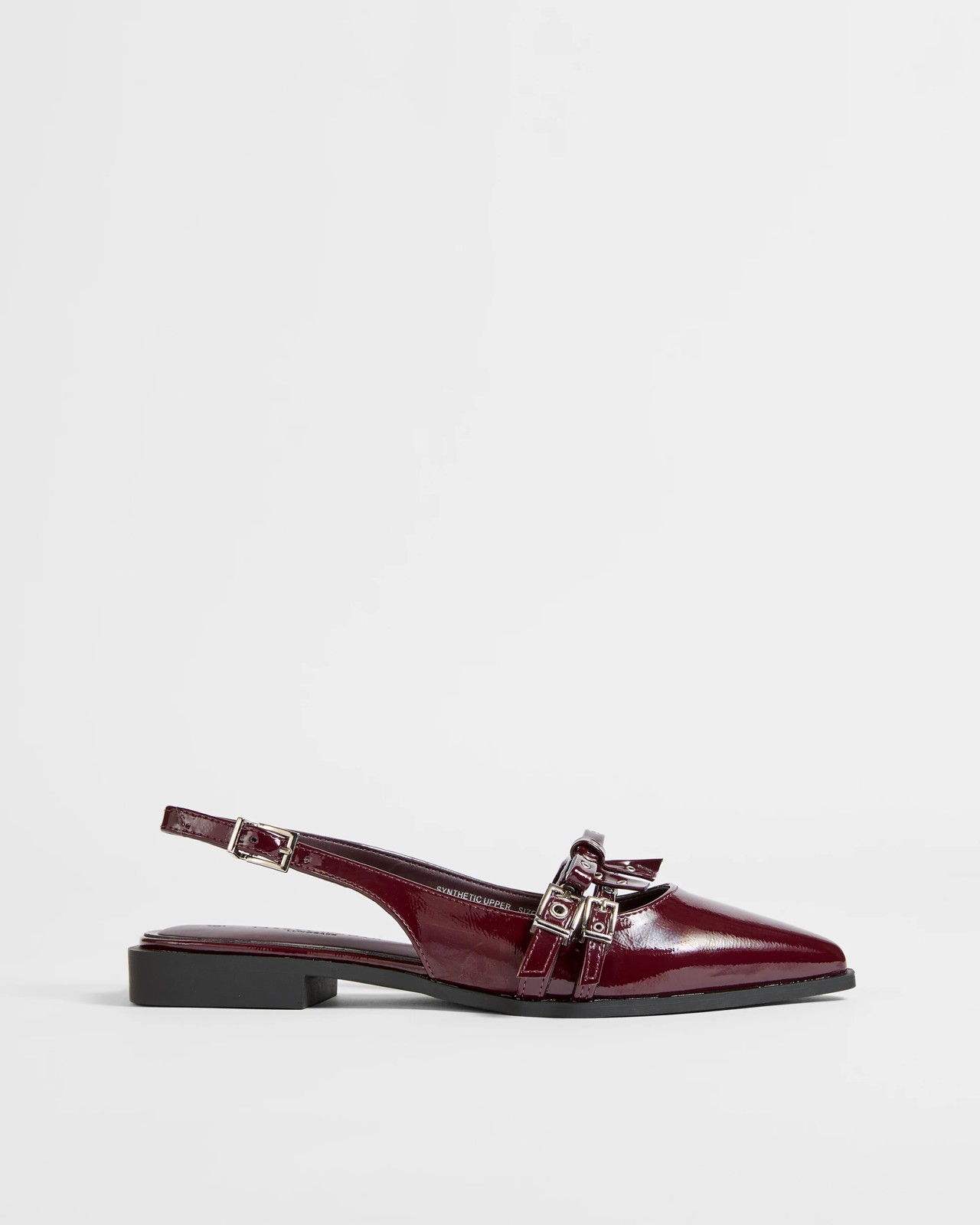 Strap Studded Slingback Flat - Pinna - Burgundy 3 of 3
