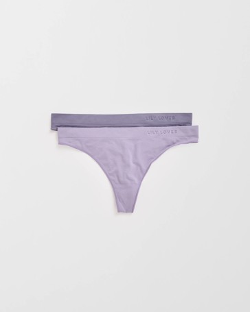 Lily Loves 2 Pack Seamfree Embossed G-String Briefs