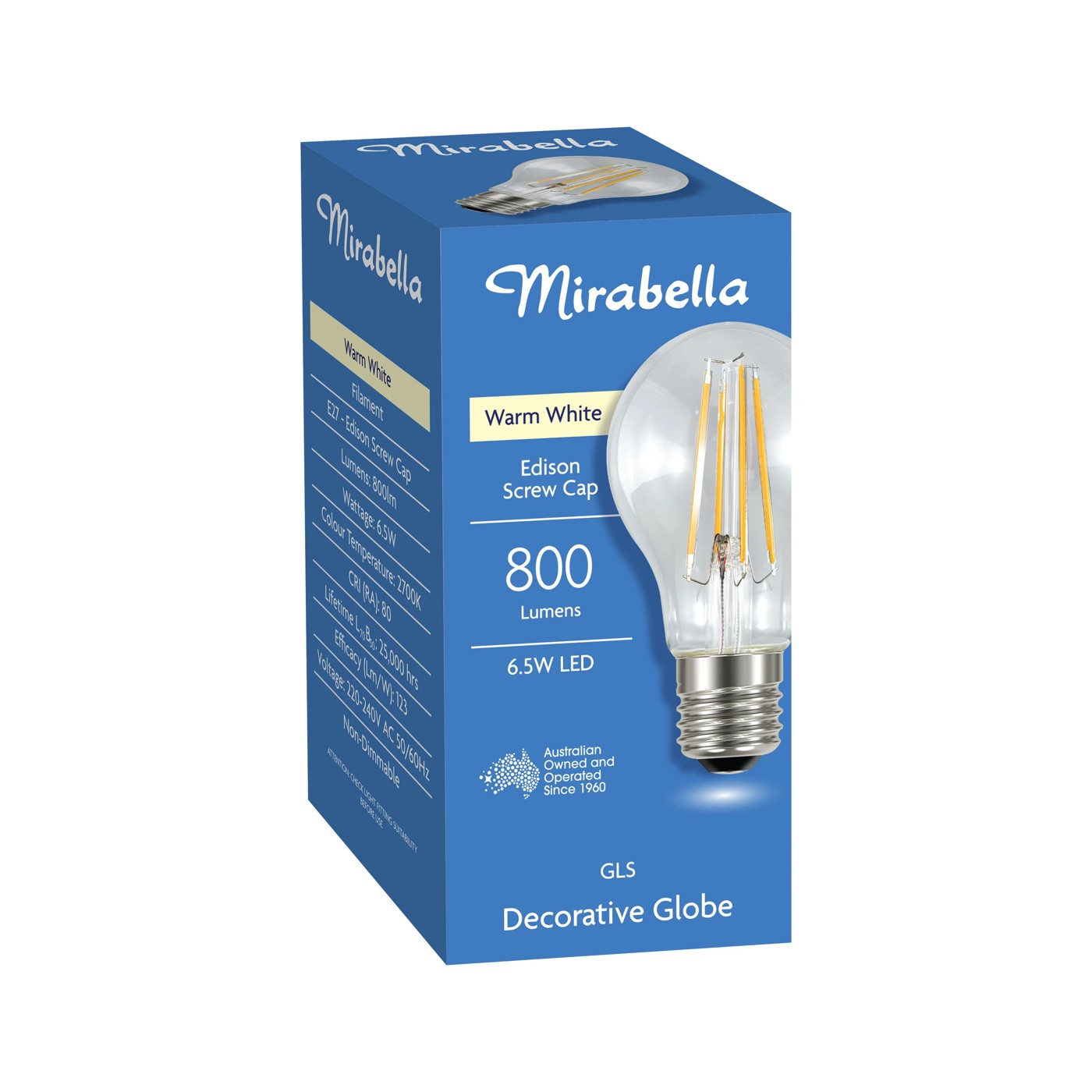 Mirabella E27 7W LED GLS Filament Bulb 5 of 5
