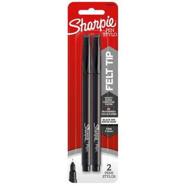 2 Pack Sharpie Fineliner Point Pens - Black