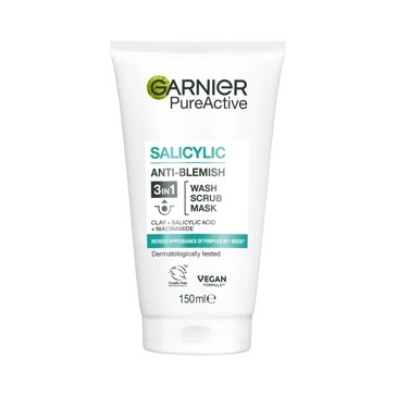 Garnier SkinActive PureActive 3 in 1 Wash, Scrub and Mask 150ml