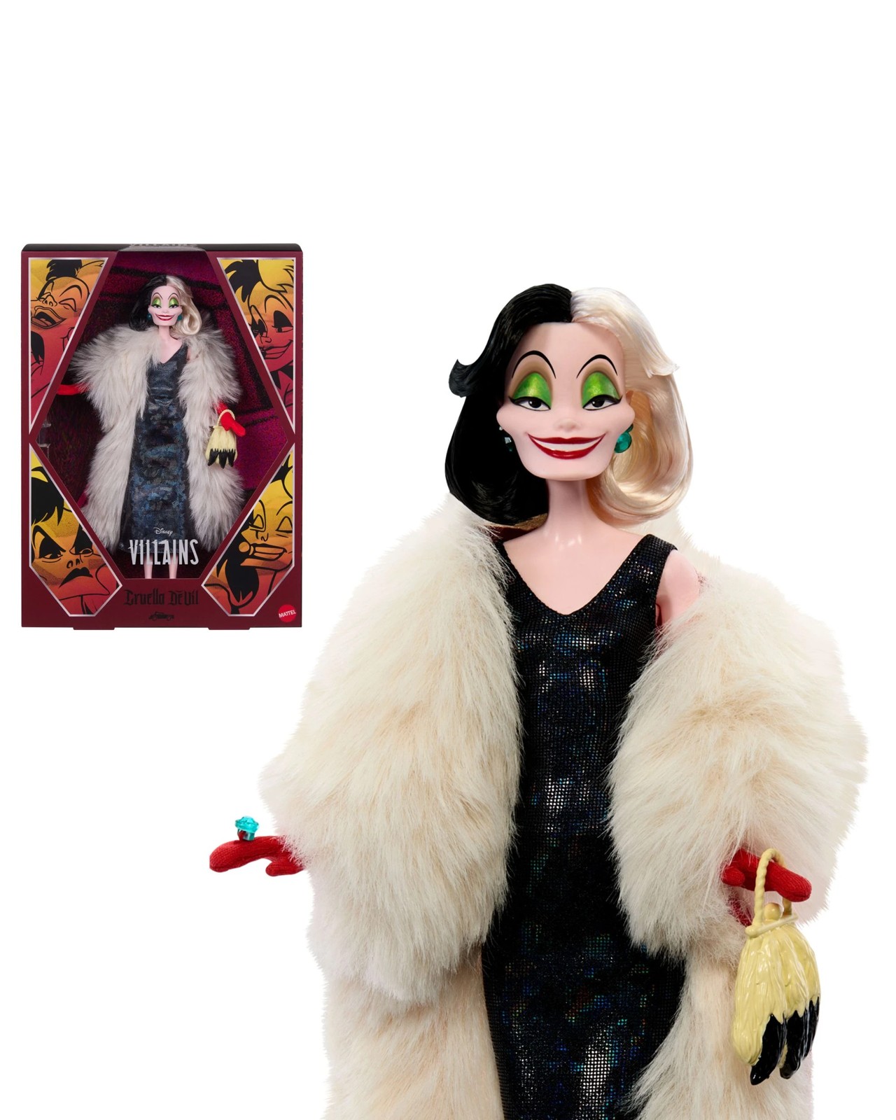 Disney Collector Cruella De Vil Collectible Villains Fashion Doll in Signature Look 2 of 6